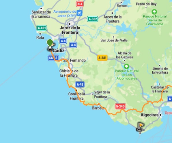 eurovelo 8 por cadiz